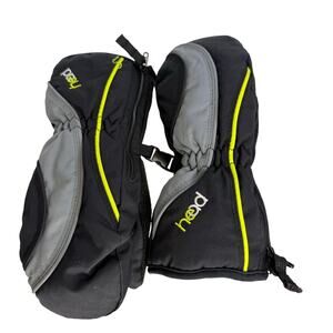 Head Jr. Ski Mittens in Black, Gray, and DayGlo.  Size S